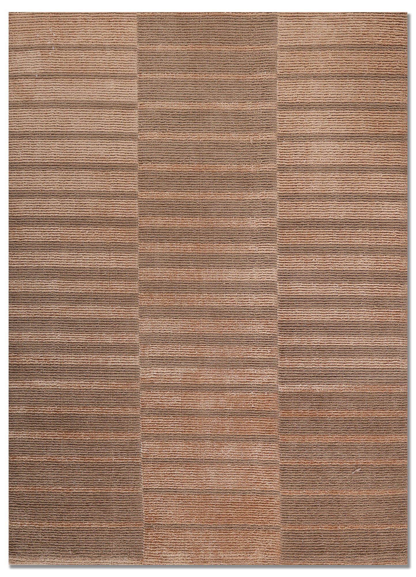 hand loom polyester Rug dark honey peach/light camel rectangle
